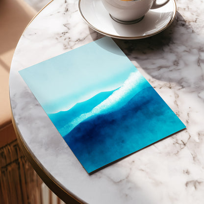 Tidal Quiet, blue, green, white nature wall art displayed in a styled interior, gallery view 5
