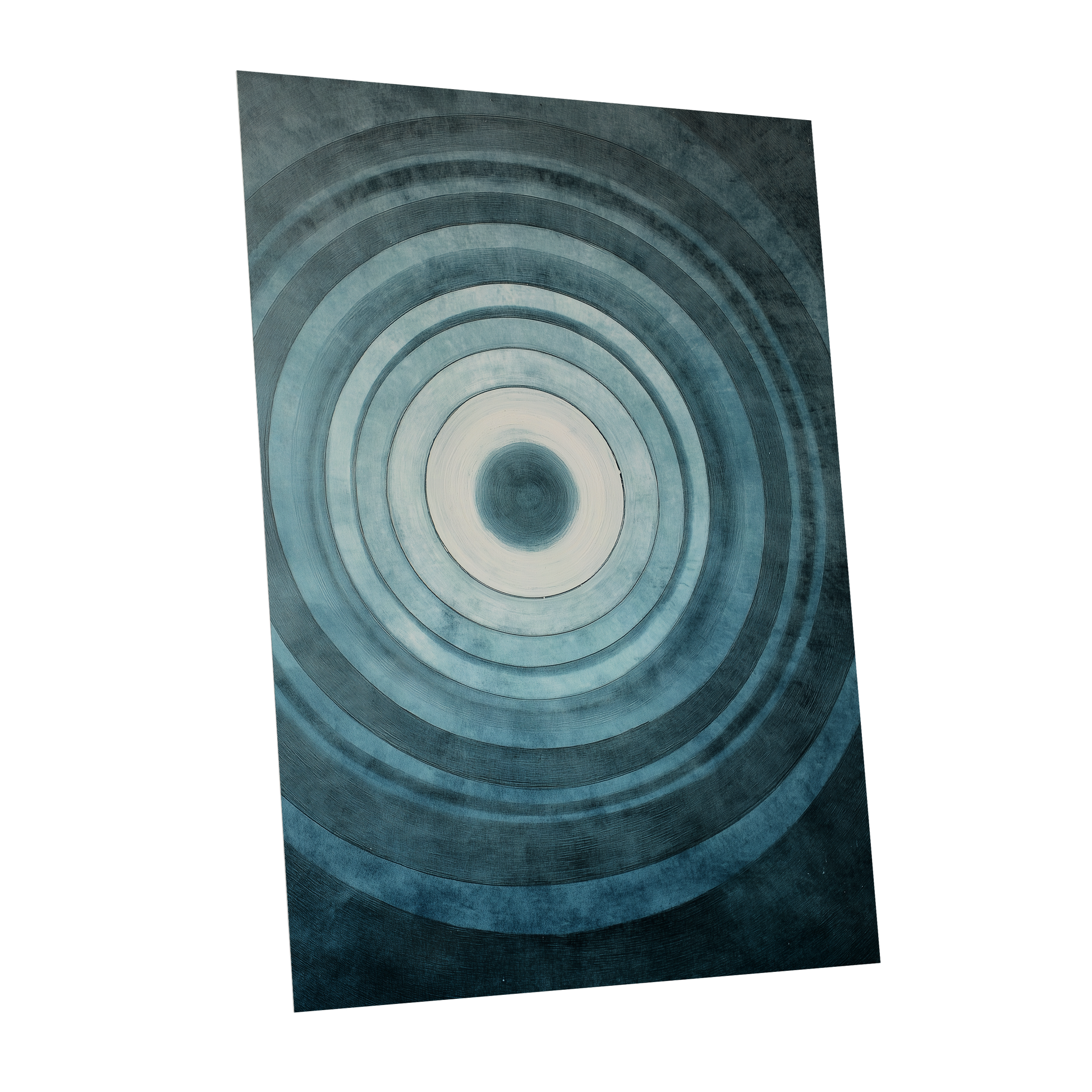 Tidal Resonance, blue, black, white minimalist wall art shown as a unframed poster wall art print