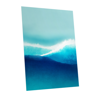 Tidal Reverie, blue, white, green nature wall art shown as a unframed poster wall art print