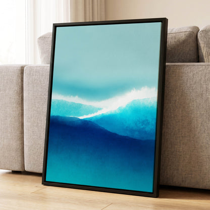Tidal Reverie, blue, white, green nature wall art displayed in a styled interior, gallery view 4