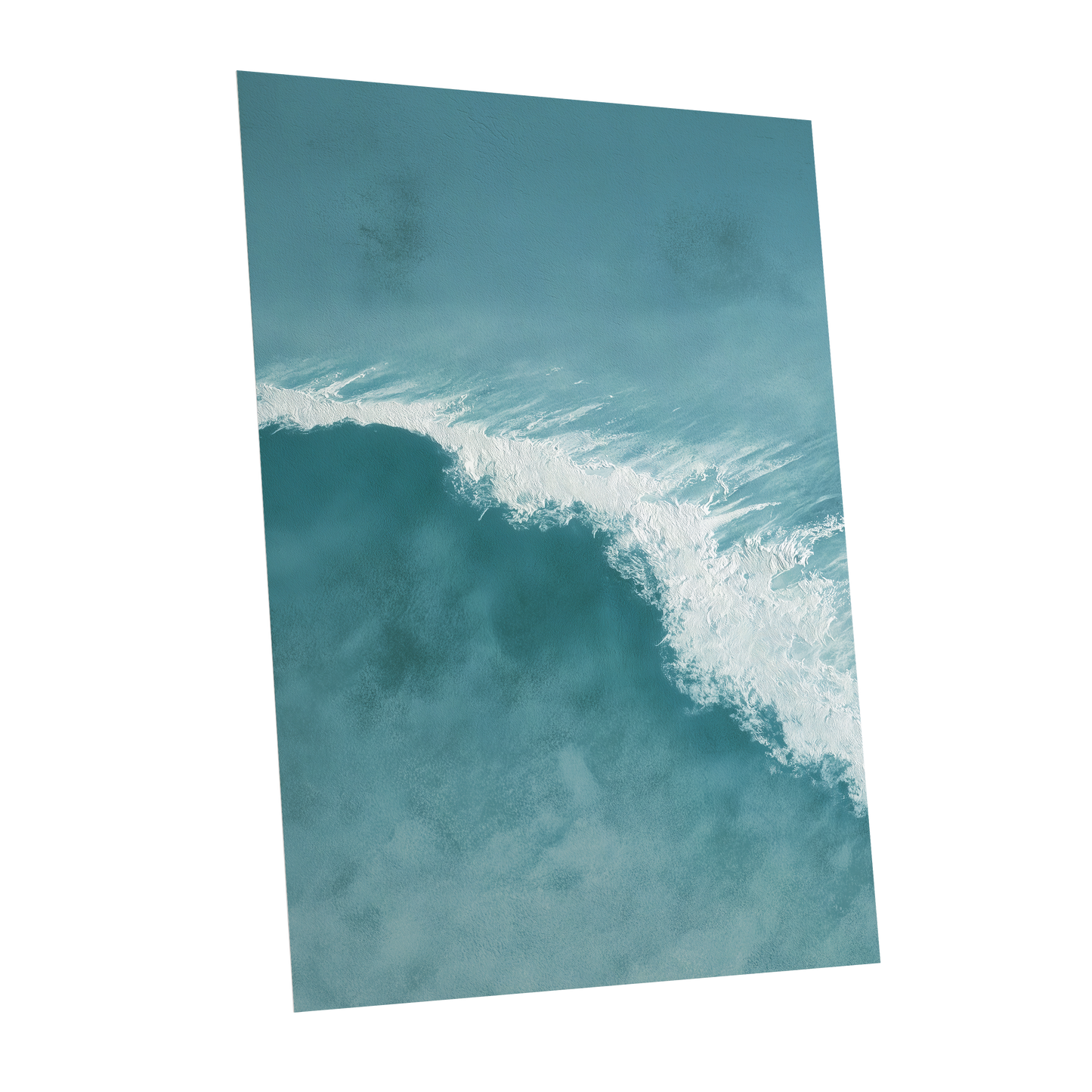 Tidal Silence, blue, white, gray nature wall art shown as a unframed poster wall art print