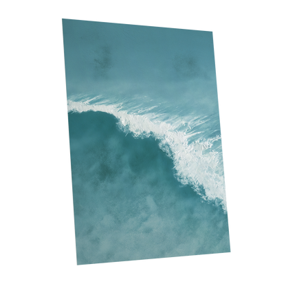 Tidal Silence, blue, white, gray nature wall art shown as a unframed poster wall art print