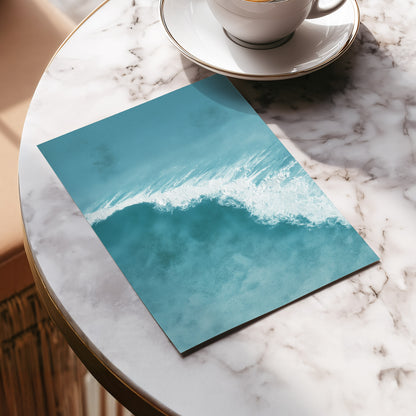 Tidal Silence, blue, white, gray nature wall art displayed in a styled interior, gallery view 5