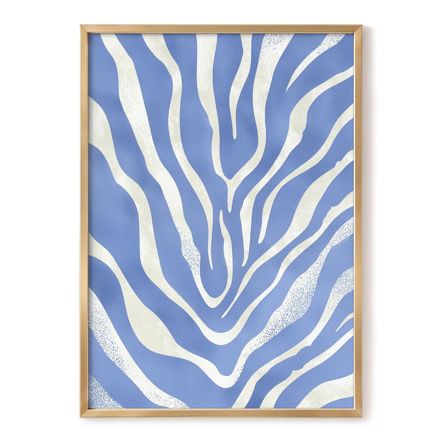 Tidal Stripes, blue, white, beige abstract wall art, front artwork view