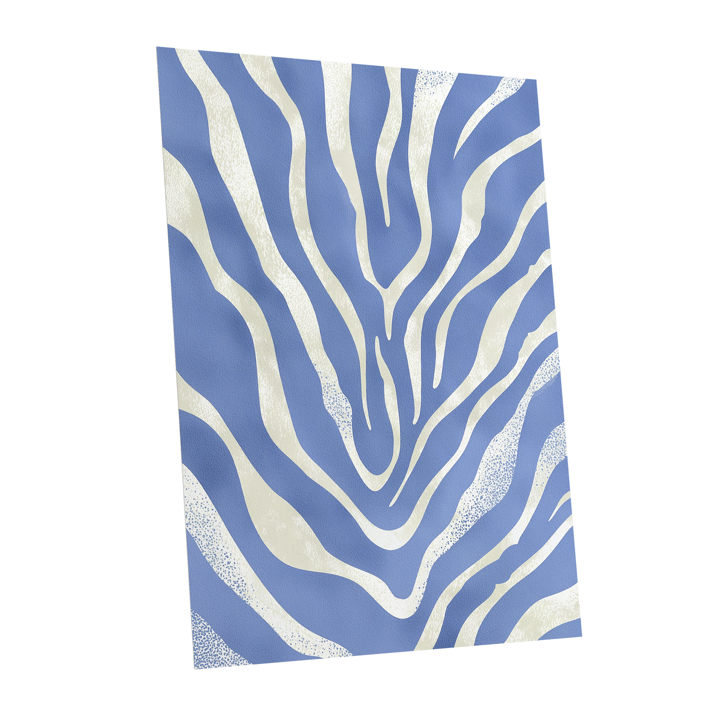 Tidal Stripes, blue, white, beige abstract wall art shown as a unframed poster wall art print