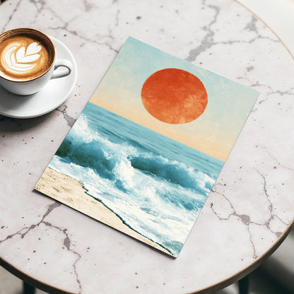 Tidal Sun, blue, white, beige nature wall art displayed in a styled interior, gallery view 3
