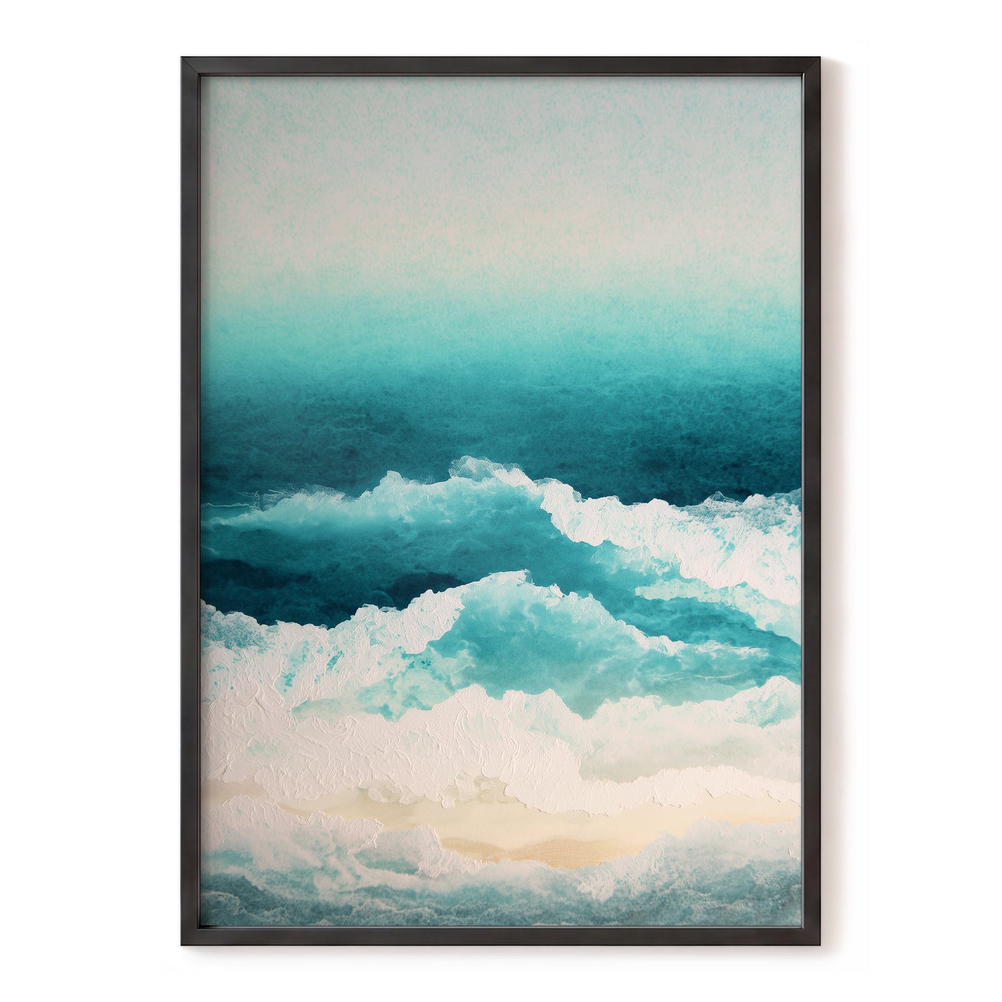 Tidal Veil, blue, green, white nature wall art, front artwork view