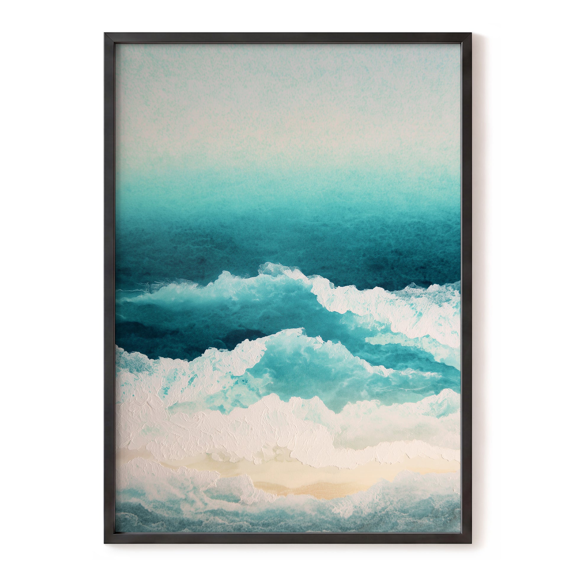 Tidal Veil, blue, green, white nature wall art, front artwork view