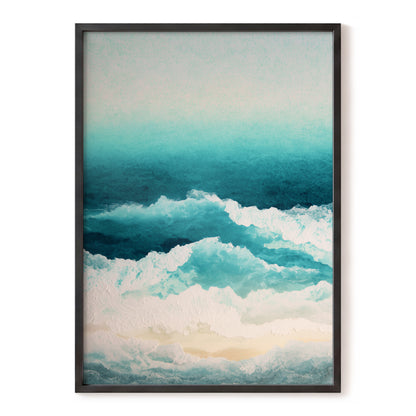 Tidal Veil, blue, green, white nature wall art, front artwork view