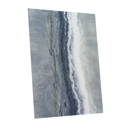 Tidal Veil, blue, gray, white abstract wall art shown as a unframed poster wall art print