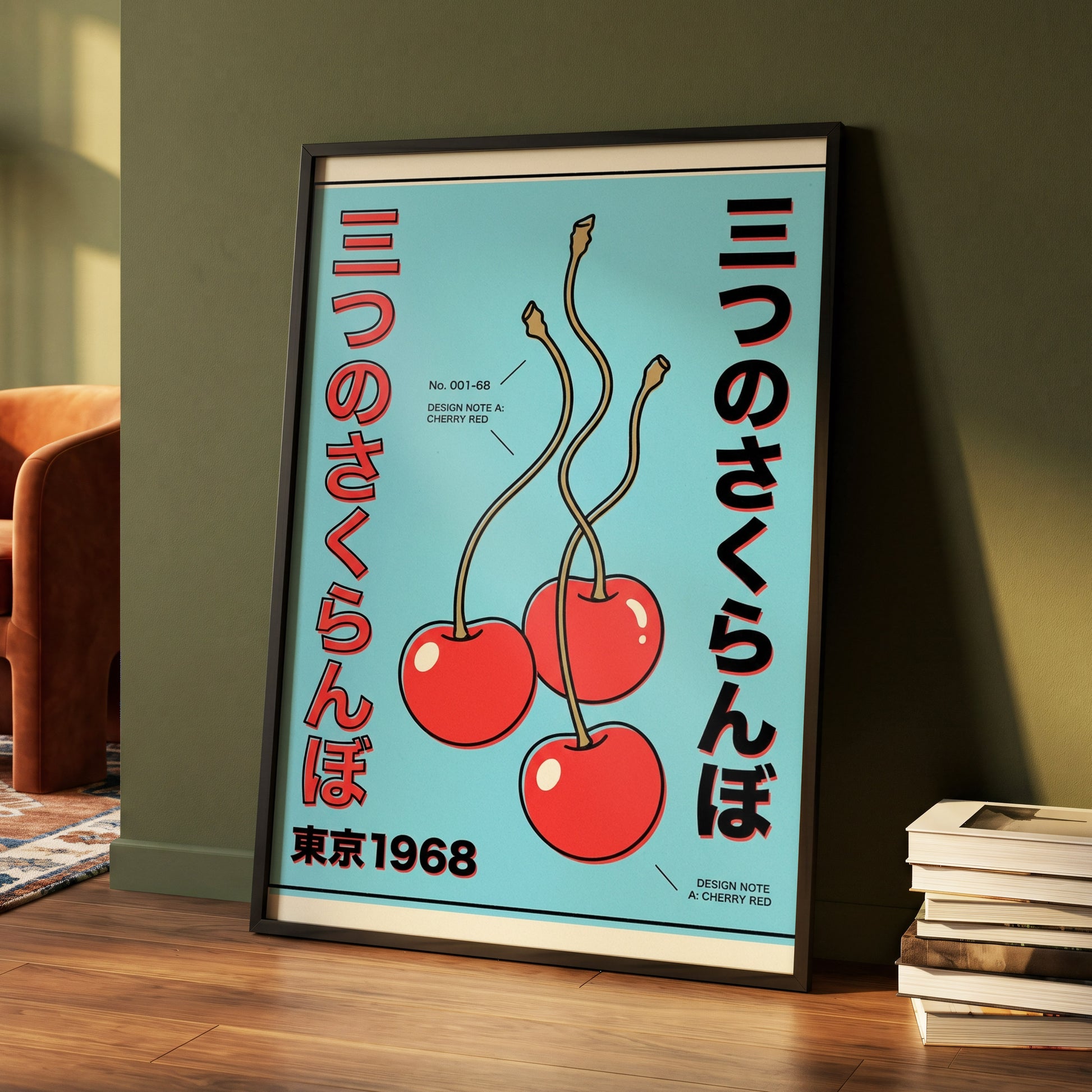 Tokyo Cherry Study – wall art displayed in a styled interior, gallery view 4