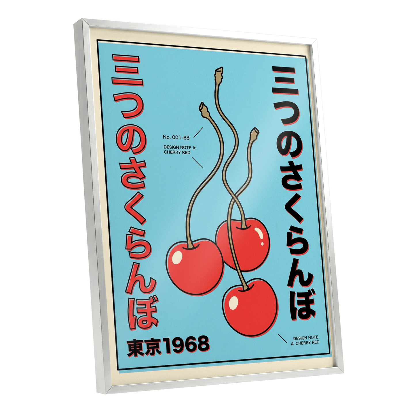 Tokyo Cherry Study – silver framed poster option