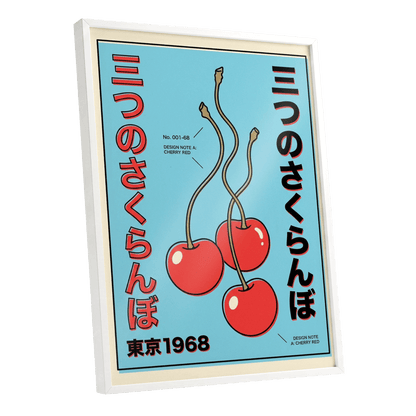 Tokyo Cherry Study – white framed poster option
