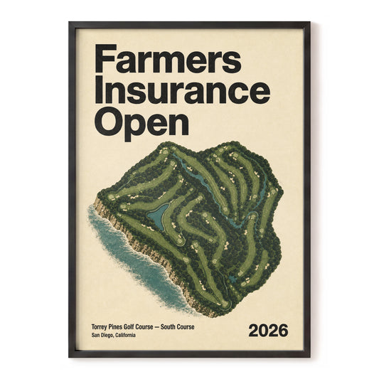 Torrey Pines Open, black, green, beige nature wall art, front artwork view