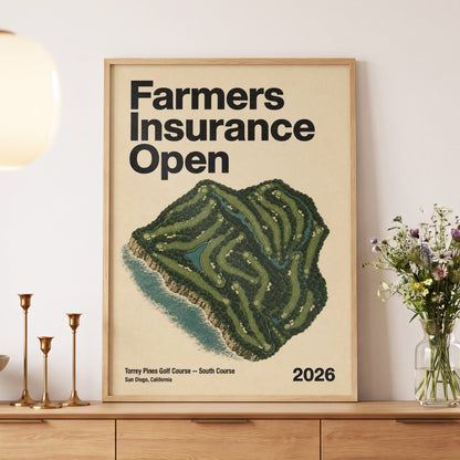 Torrey Pines Open, black, green, beige nature wall art displayed in a styled interior, gallery view 5