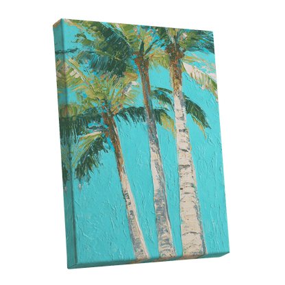 Turquoise Palm Canopy – stretched canvas option
