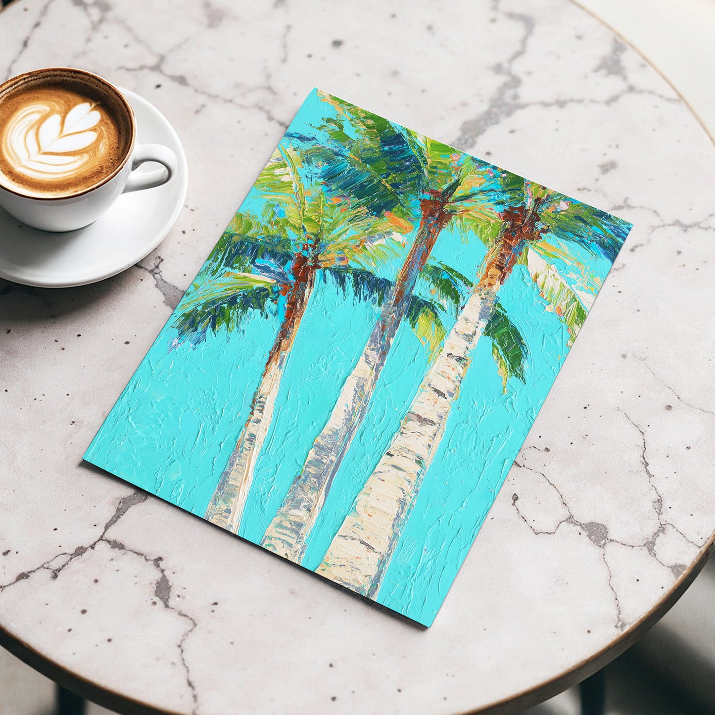 Turquoise Palm Canopy – wall art displayed in a styled interior, gallery view 3