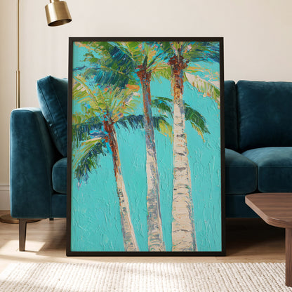 Turquoise Palm Canopy – wall art displayed in a styled interior, gallery view 6