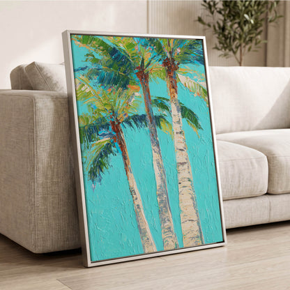 Turquoise Palm Reverie – wall art displayed in a styled interior, gallery view 2