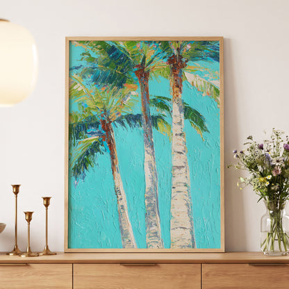 Turquoise Palm Reverie – wall art displayed in a styled interior, gallery view 5