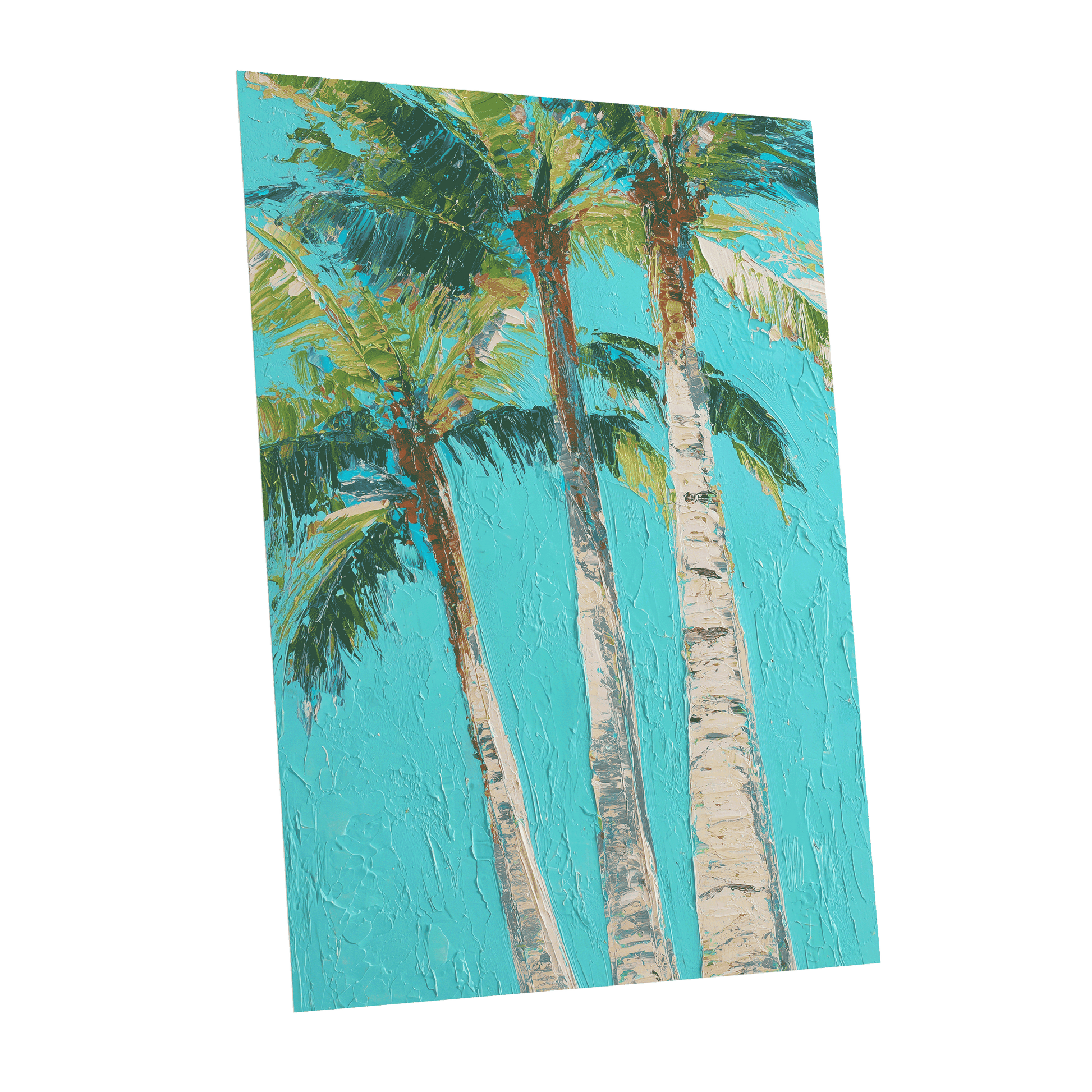 Turquoise Palm Reverie – unframed poster option