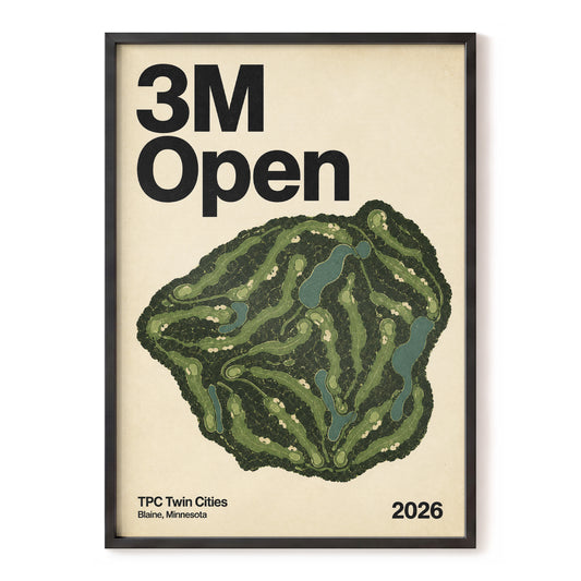 Twin Cities Open, green, beige, black nature wall art, front artwork view