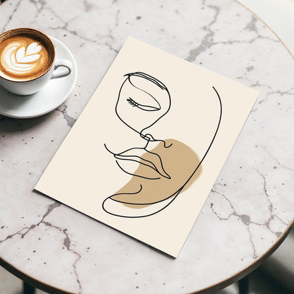 Umber Visage, black, beige, brown minimalist wall art displayed in a styled interior, gallery view 3