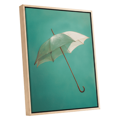 Umbrella in Teal – oak framed canvas option