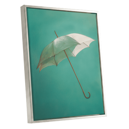 Umbrella in Teal – silver framed canvas option