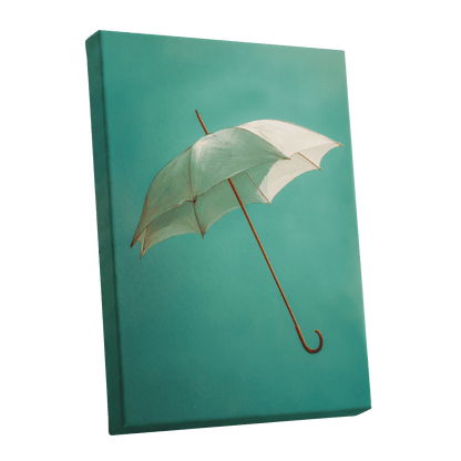 Umbrella in Teal – stretched canvas option