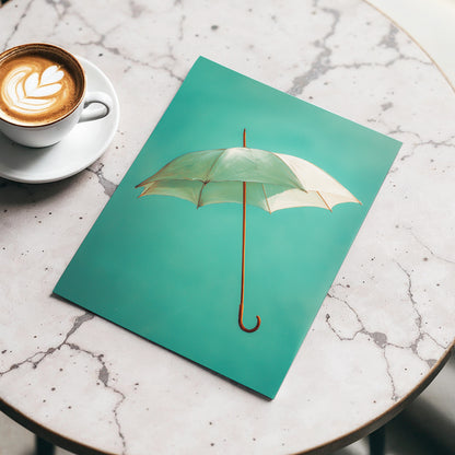 Umbrella in Teal – wall art displayed in a styled interior, gallery view 3