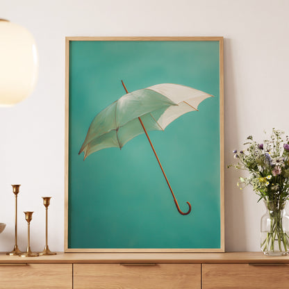 Umbrella in Teal – wall art displayed in a styled interior, gallery view 5