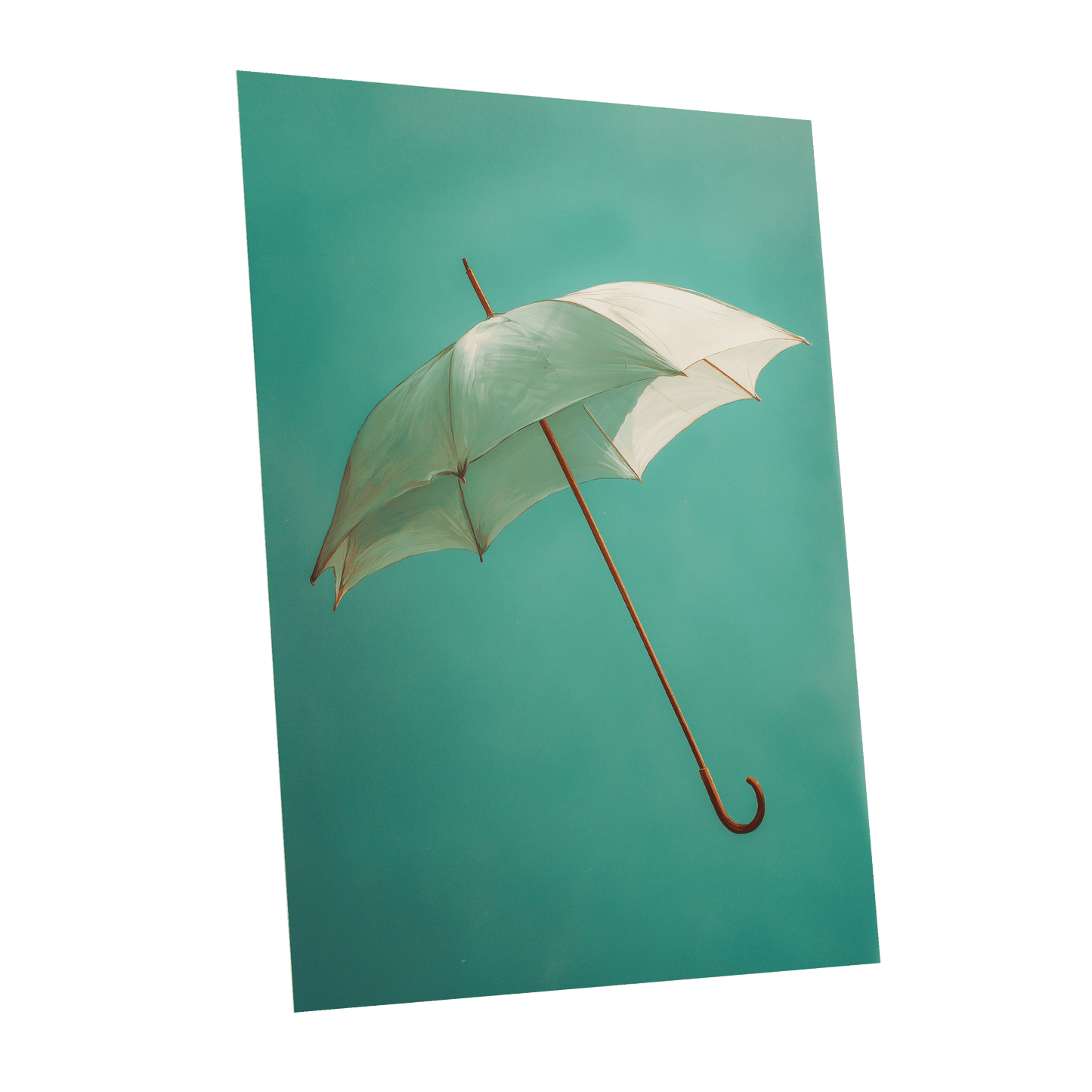 Umbrella in Teal – unframed poster option