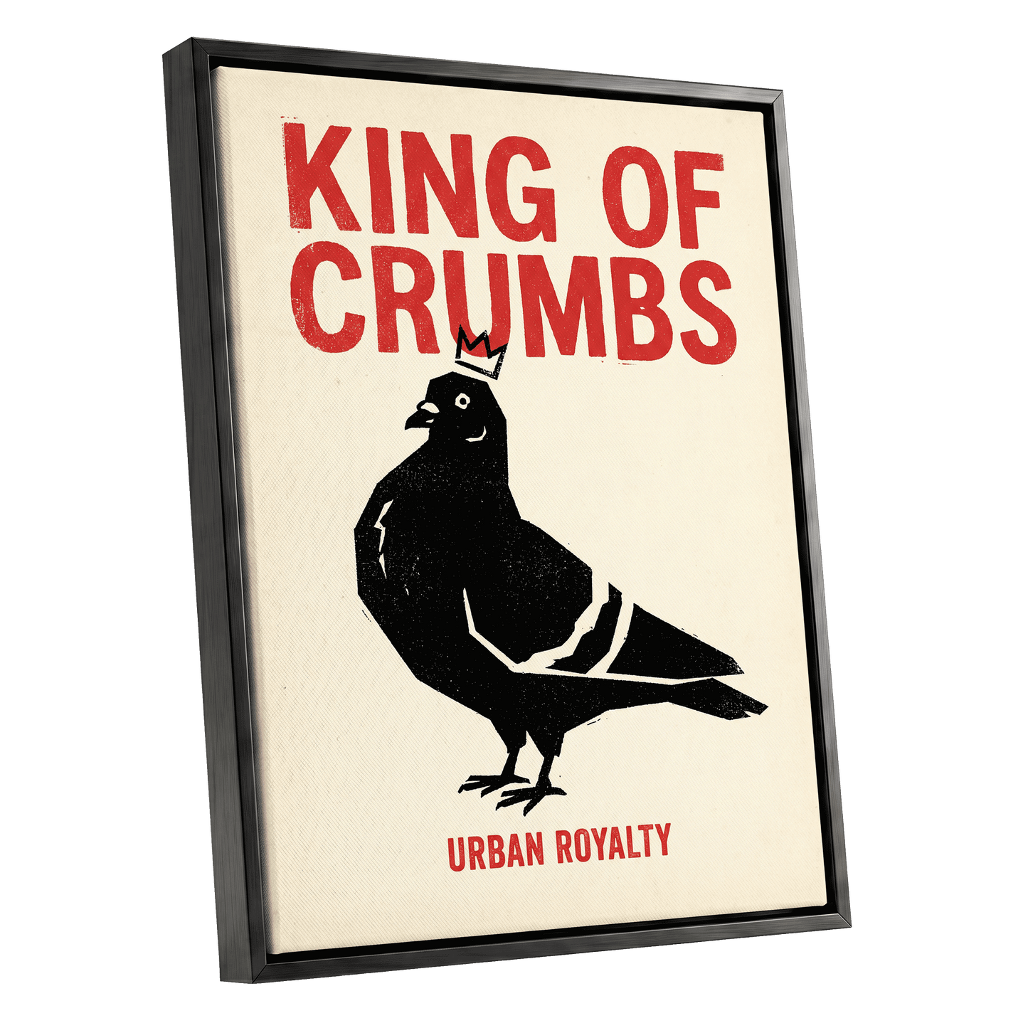 Urban Crumb Royalty, black, beige, red nature wall art shown as a black framed canvas wall art