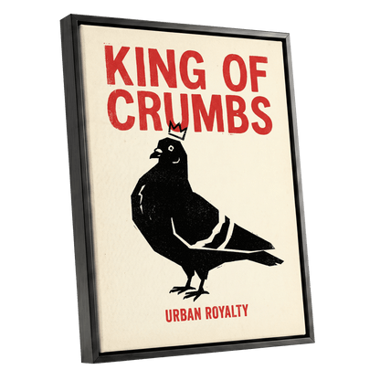 Urban Crumb Royalty, black, beige, red nature wall art shown as a black framed canvas wall art