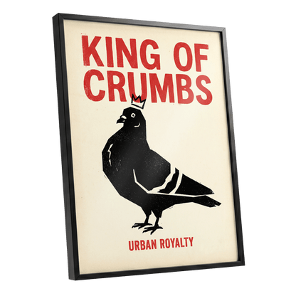 Urban Crumb Royalty, black, beige, red nature wall art shown as a black framed poster wall art print
