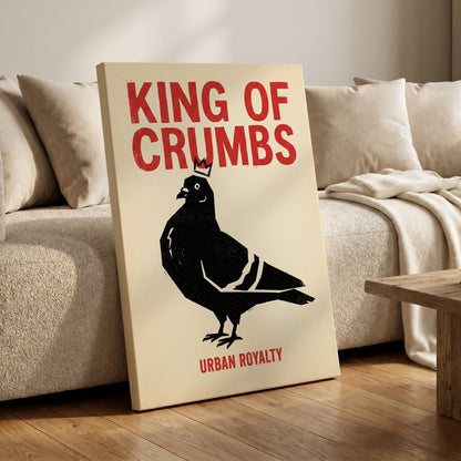 Urban Crumb Royalty, black, beige, red nature wall art on canvas displayed in a styled interior, gallery view 1