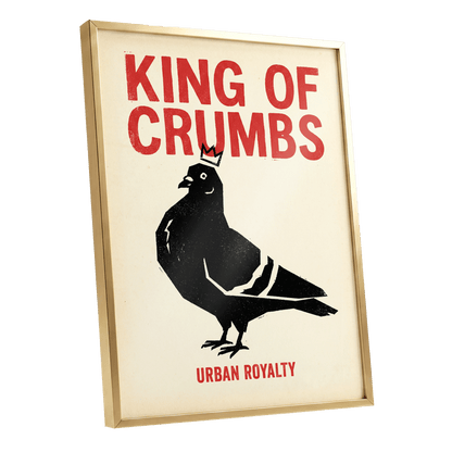 Urban Crumb Royalty, black, beige, red nature wall art shown as a gold framed poster wall art print