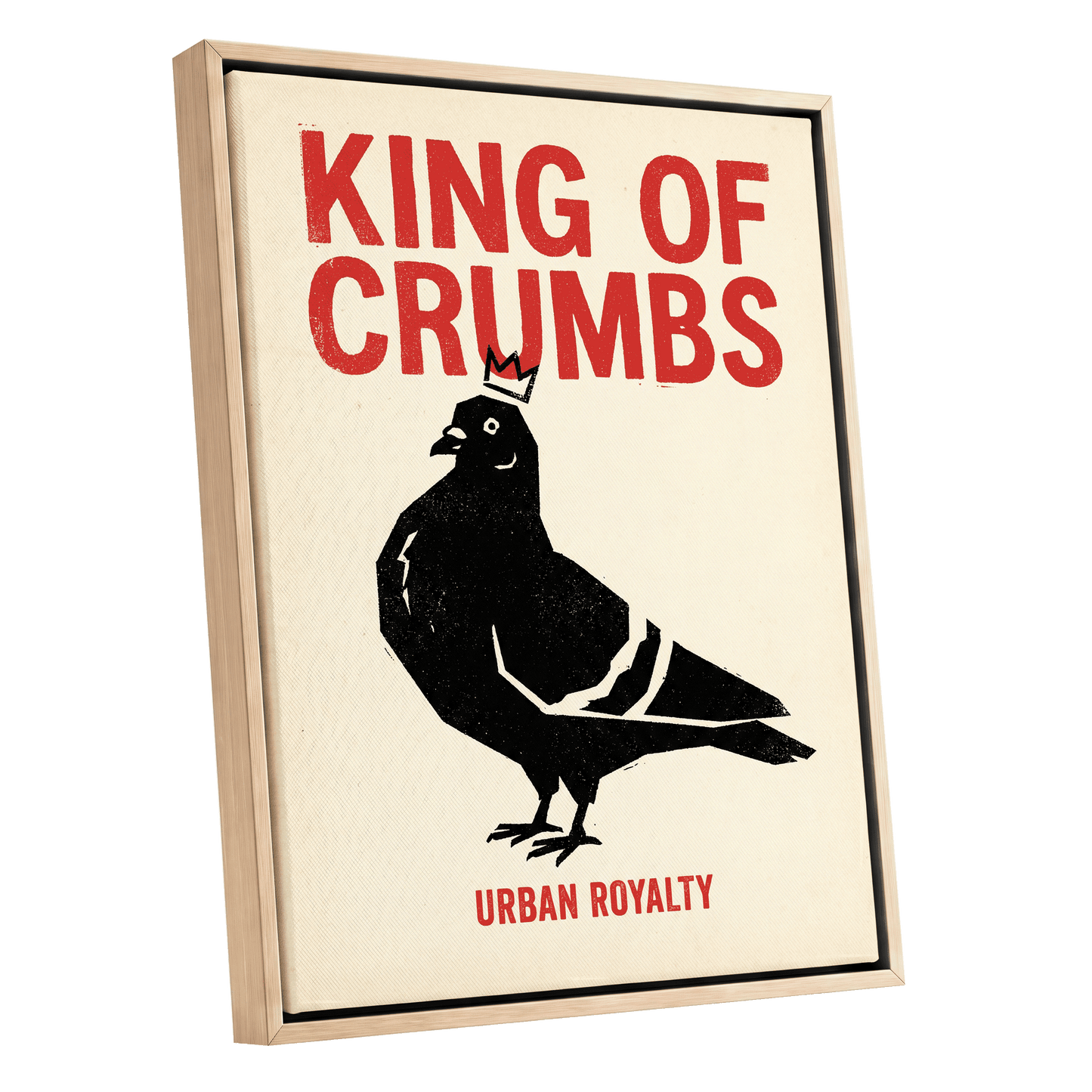 Urban Crumb Royalty, black, beige, red nature wall art shown as a oak framed canvas wall art