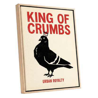 Urban Crumb Royalty, black, beige, red nature wall art shown as a oak framed canvas wall art