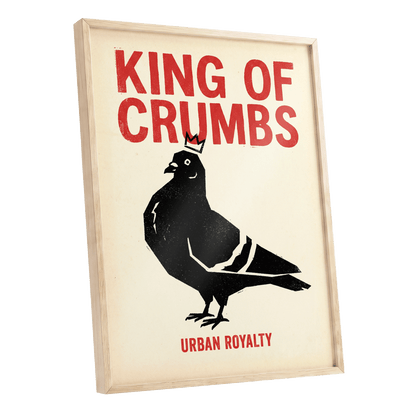 Urban Crumb Royalty, black, beige, red nature wall art shown as a oak framed poster wall art print