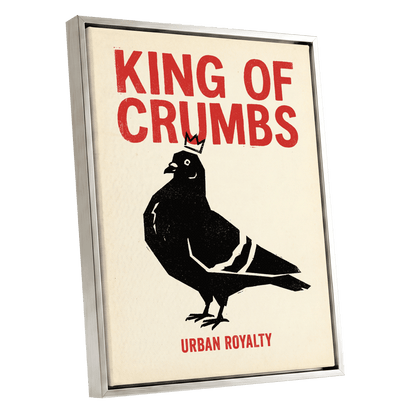 Urban Crumb Royalty, black, beige, red nature wall art shown as a silver framed canvas wall art