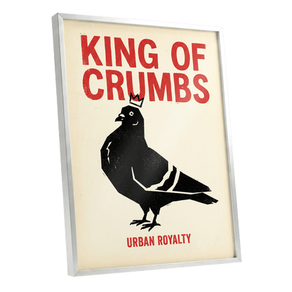 Urban Crumb Royalty, black, beige, red nature wall art shown as a silver framed poster wall art print