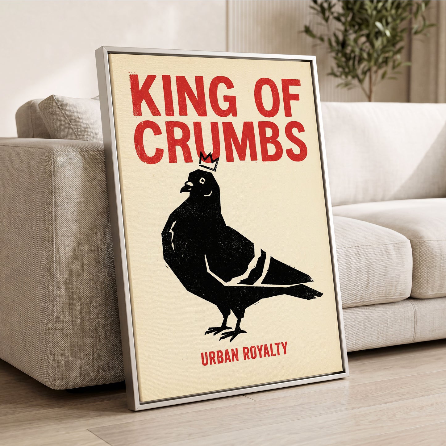 Urban Crumb Royalty, black, beige, red nature wall art displayed in a styled interior, gallery view 2