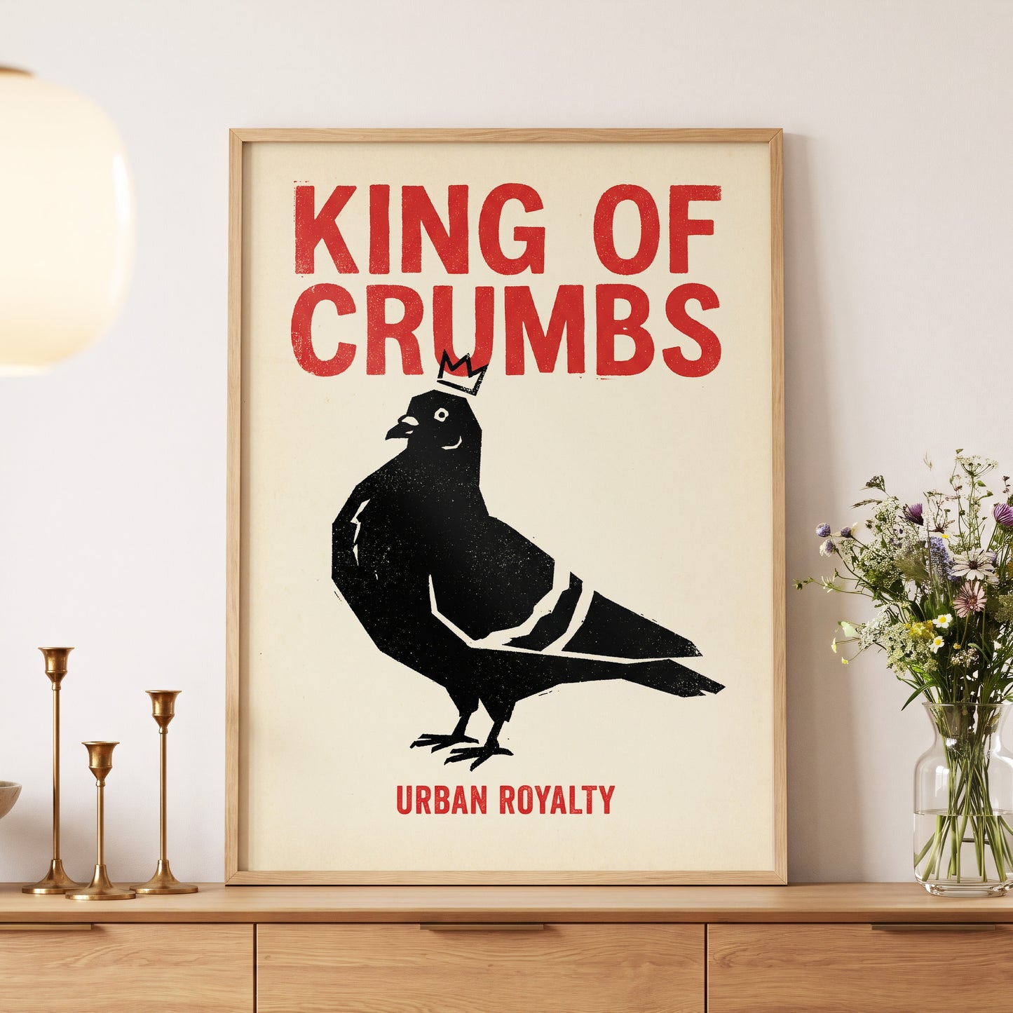 Urban Crumb Royalty, black, beige, red nature wall art displayed in a styled interior, gallery view 5