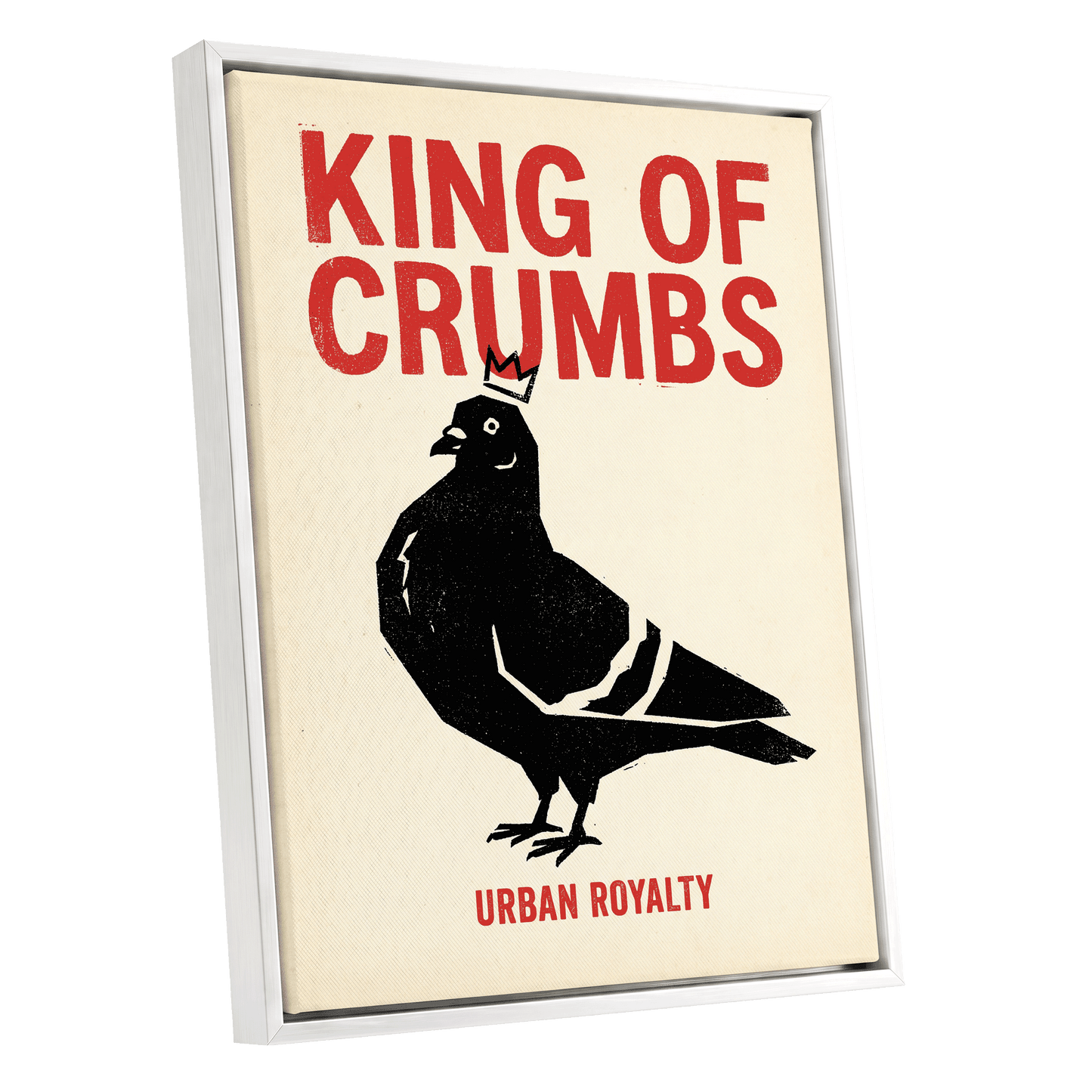 Urban Crumb Royalty, black, beige, red nature wall art shown as a white framed canvas wall art