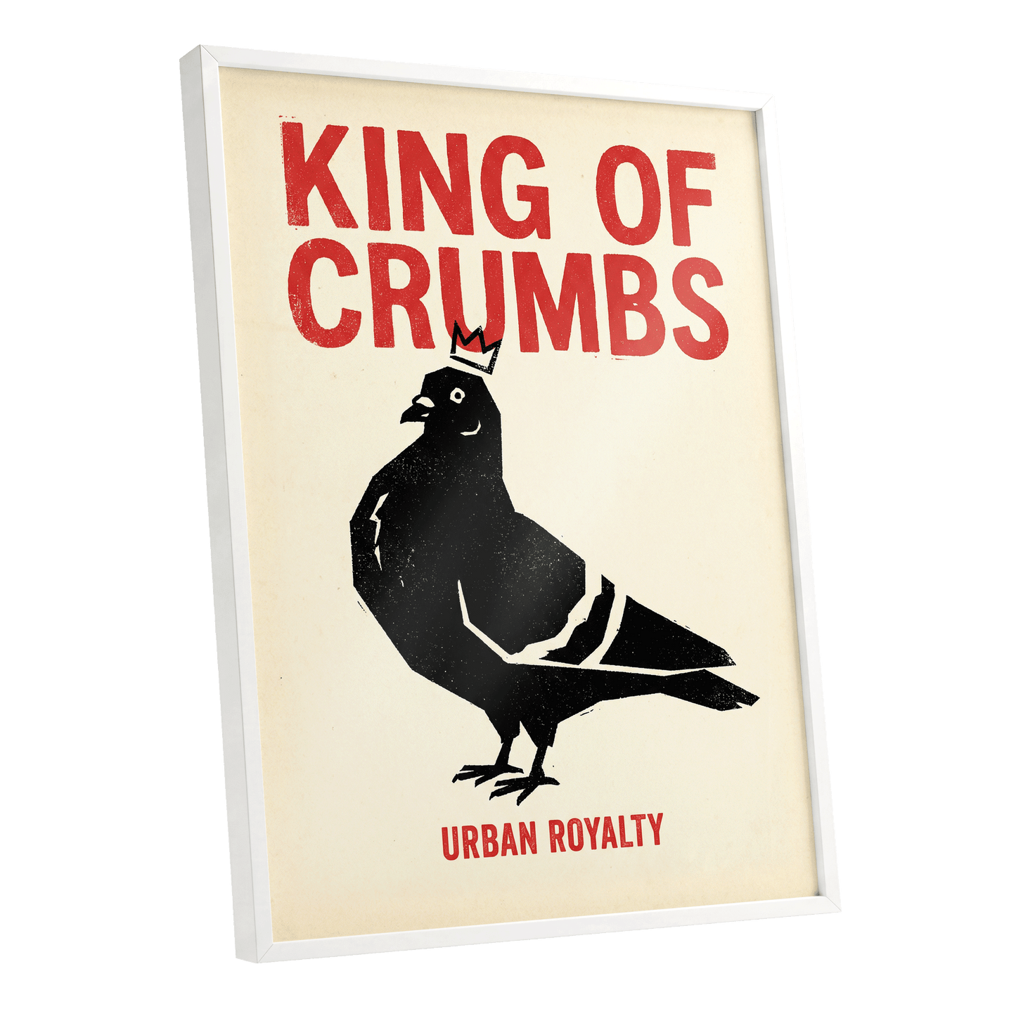 Urban Crumb Royalty, black, beige, red nature wall art shown as a white framed poster wall art print