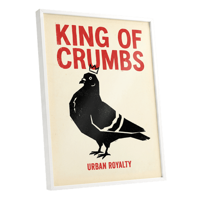 Urban Crumb Royalty, black, beige, red nature wall art shown as a white framed poster wall art print