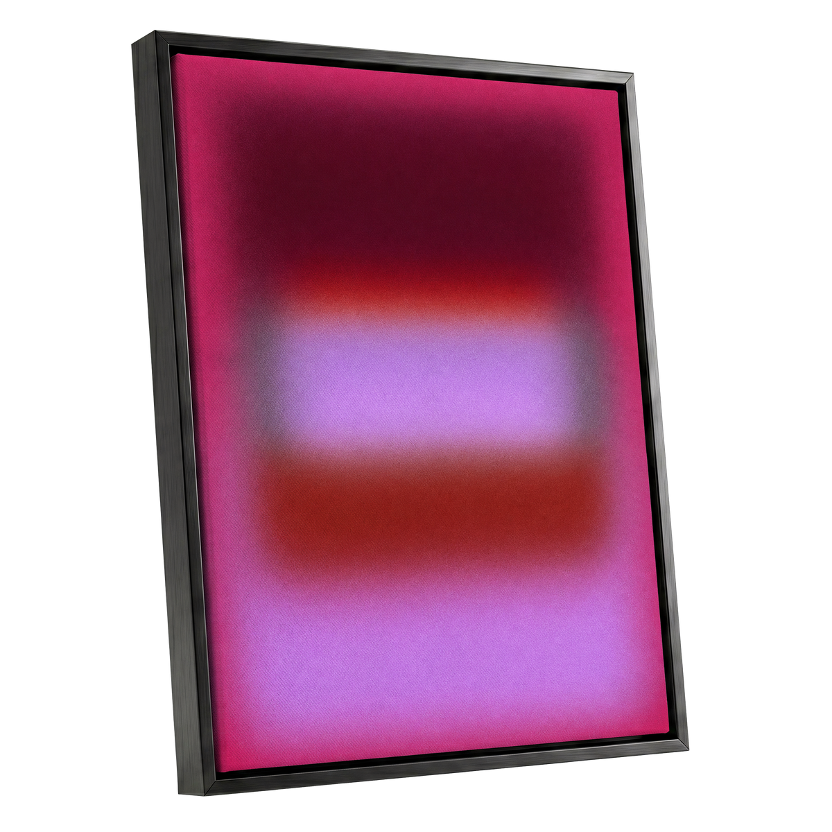 Velvet Afterglow, pink, red, purple abstract wall art shown as a black framed canvas wall art