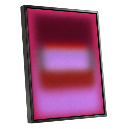 Velvet Afterglow, pink, red, purple abstract wall art shown as a black framed canvas wall art
